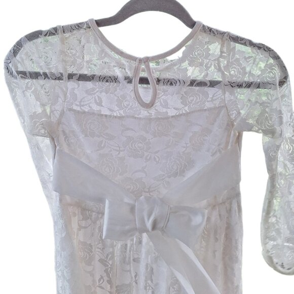 Girls Size 12 White Lace Confirmation Flower Girl Formal Party First Communion - Picture 3 of 4
